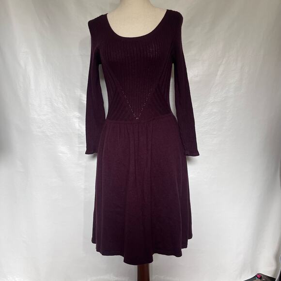 American Eagle Ribbed Knit Dress M Y2K Whimsigoth Preppy Pointelle Dark Academia - Picture 15 of 15
